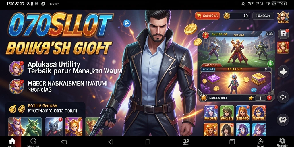 Tampilan utama aplikasi 070SLOT dengan fitur manajemen waktu.