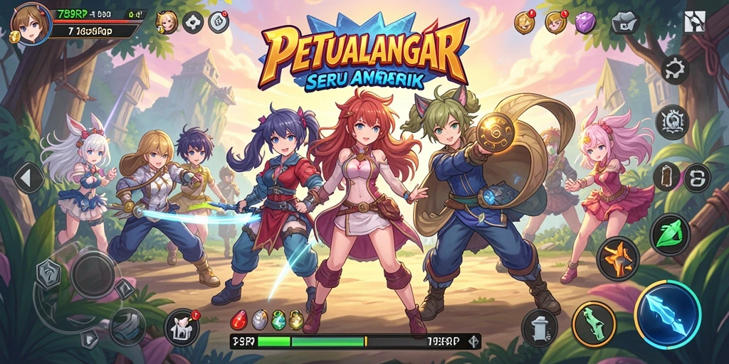 Tampilan gameplay seru di 789RP dengan karakter anime ikonik.