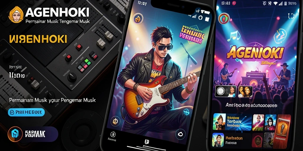 Tampilan gameplay AGENHOKI dengan berbagai alat musik.