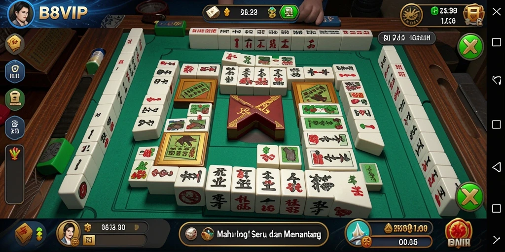 Tampilan gameplay B8VIP yang seru dalam permainan Mahjong.