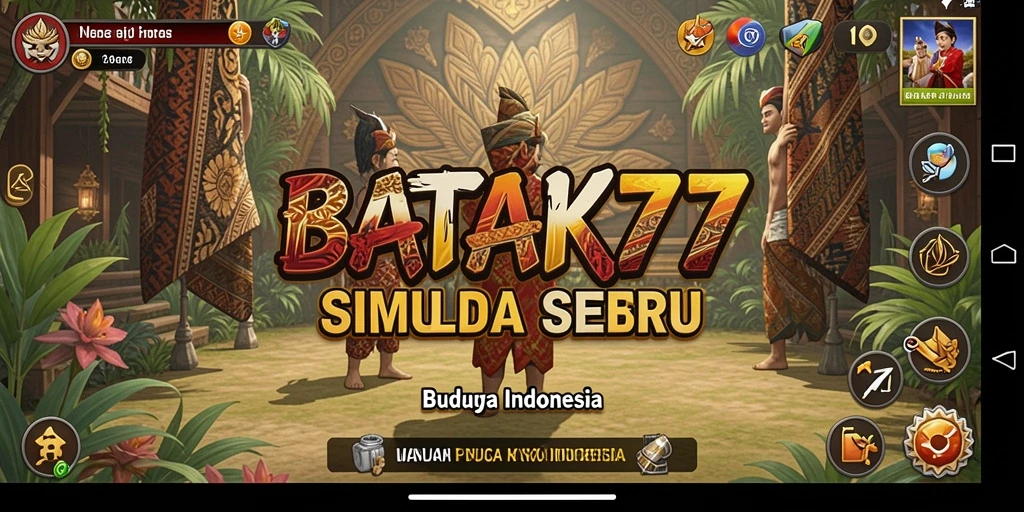 Screenshot gameplay BATIK77 menampilkan proses pembuatan batik yang kreatif.