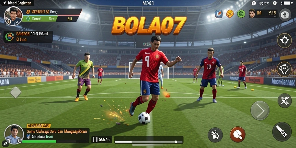Tampilan gameplay seru di BOLA07 dengan berbagai mode olahraga.