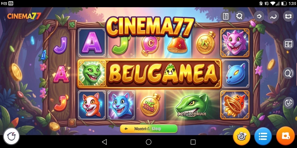 Screenshot utama menampilkan gameplay seru dari <strong>CINEMA77</strong> dengan berbagai mesin slot.