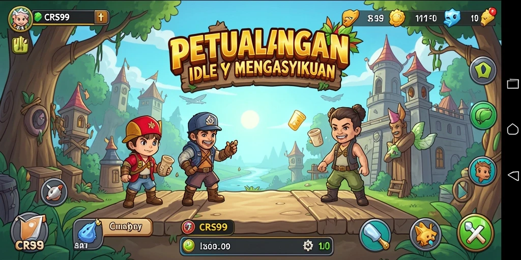 Tangkapan layar gameplay CRS99 menunjukkan karakter yang aktif dalam permainan Idle.
