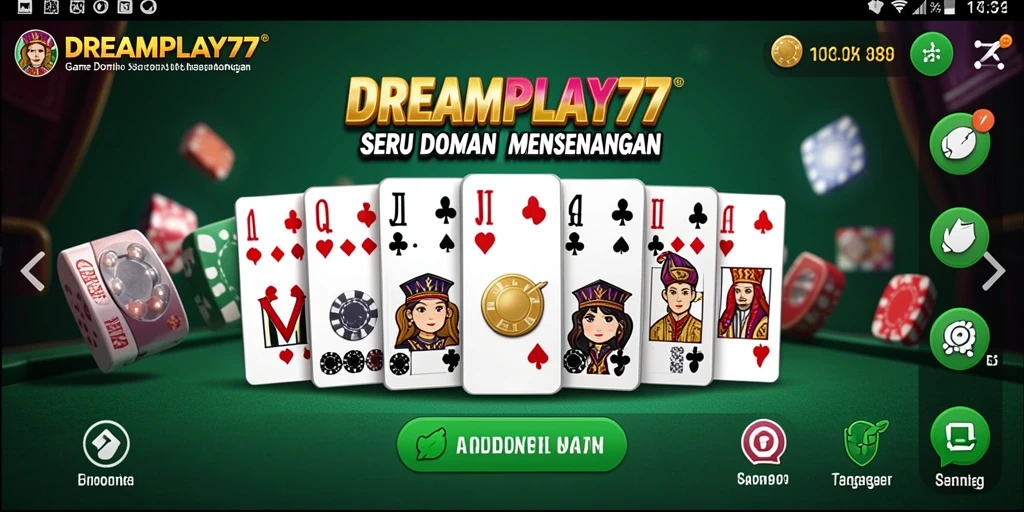 Screenshot DREAMPLAY77 menunjukkan serunya gameplay Domino.
