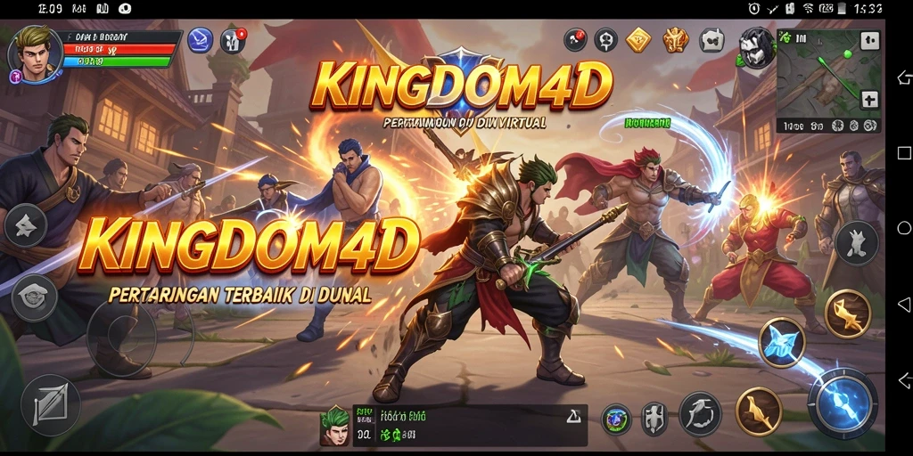 Screenshot KINGDOM4D menampilkan aksi seru dalam pertarungan.