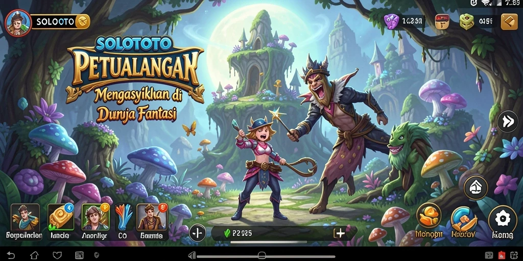 Tangkapan layar gameplay menarik SOLOTOTO yang menampilkan dunia petualangan.