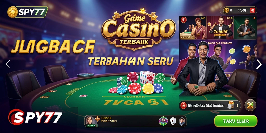 Screenshot gameplay SPY77 menampilkan dealer langsung yang berinteraksi dengan pemain.