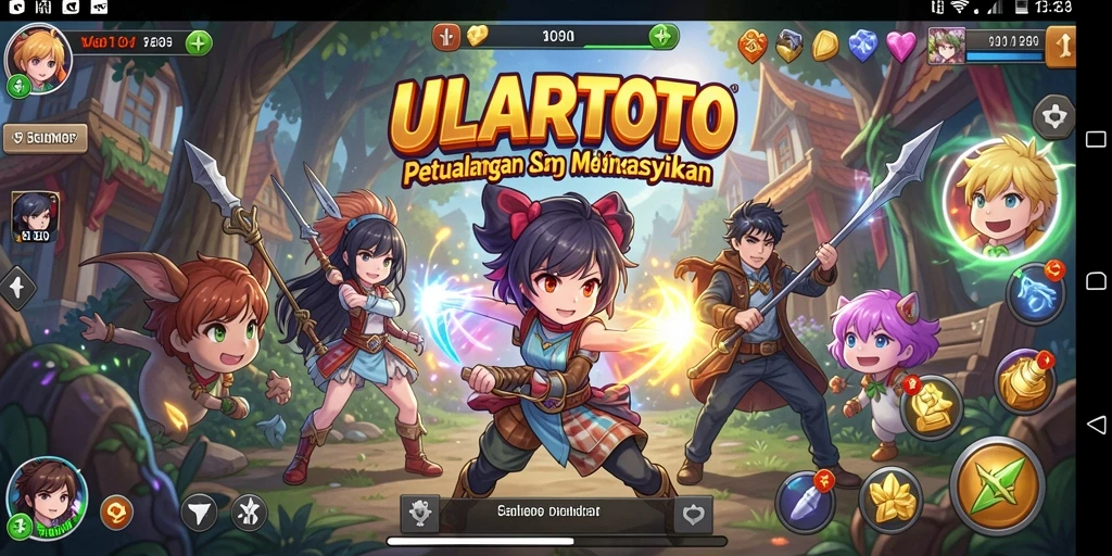Tampilan gameplay ULARTOTO dengan karakter anime yang menarik dan visual memukau.